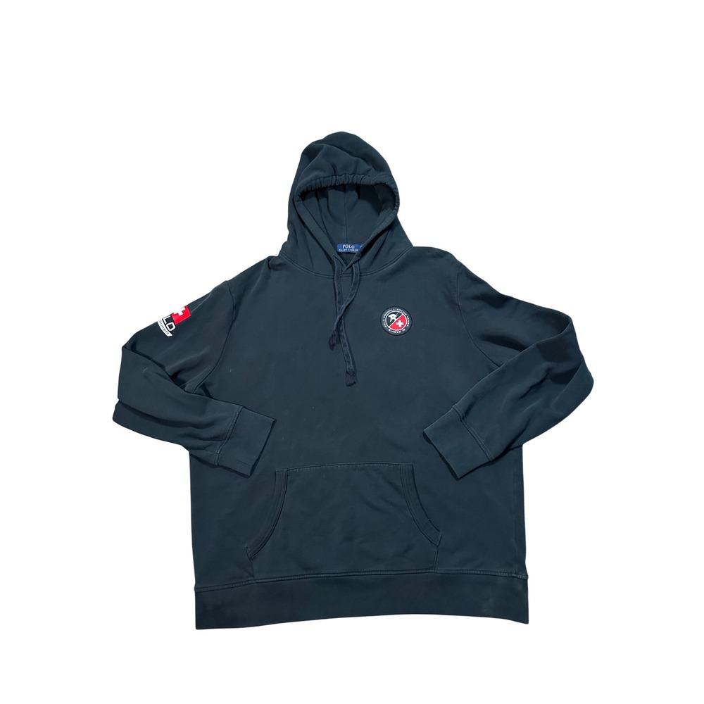 Polo Ralph Lauren Downhill Racing‎ Series Suisse 16 Hoodie Mens XL Black